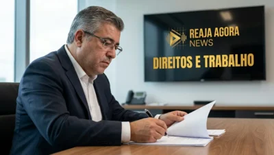 Trabalhador em comércio durante feriado, destacando a legislação trabalhista
